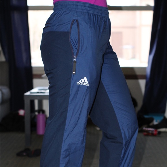Adidas Navy Blue Windbreaker Pants 